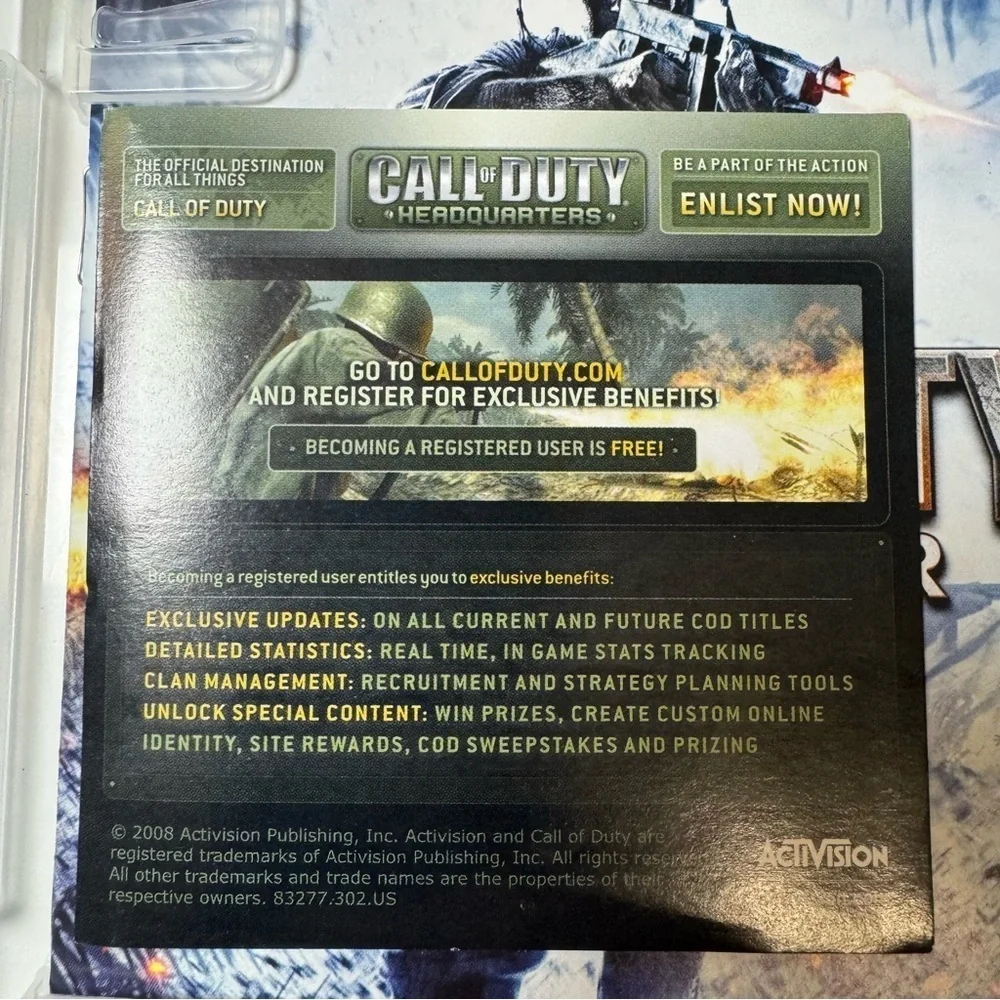 Call of Duty: World at War Sony Playstation 3 PS3 2008 CIB Complete Video Game